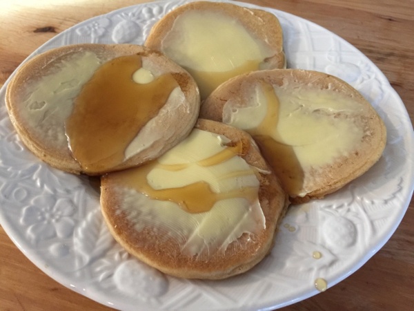 Gluten free pumpkin pancakes on a plate