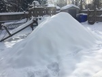 Pile of snow for quinzee