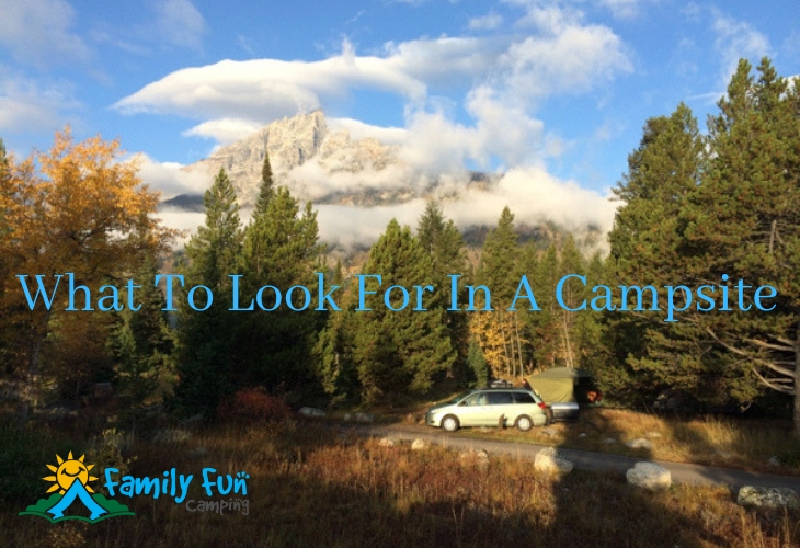 Family fun camping with campsite and mountains